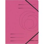 herlitz Eckspanner easyorga, A4, Colorspan-Karton, fuchsia mit 2 praktischen Gummizügen, schwarzer Organisationsdruck - 5 Stück (11159654)