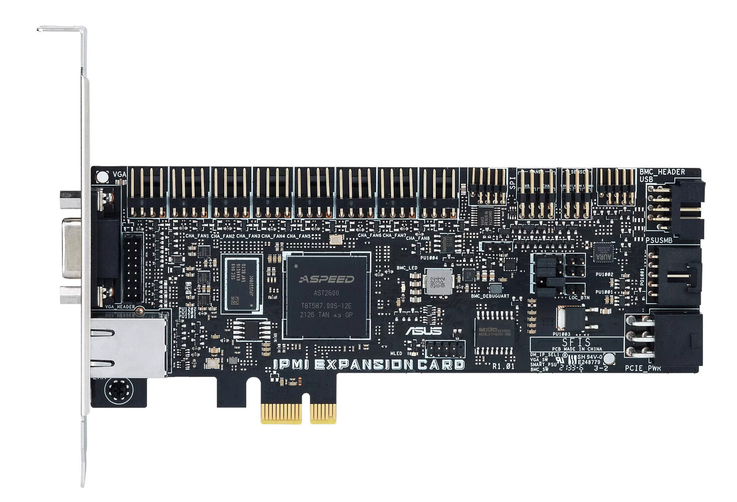 ASUS IPMI EXPANSION CARD-SI PCIe IPMI 2.0 Fernverwaltungsadapter Schwarz, Silber