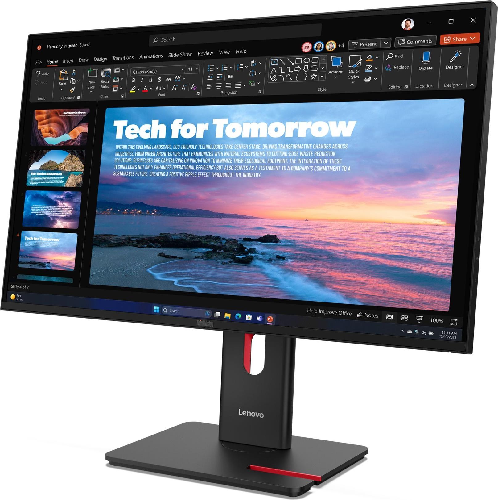 Lenovo ThinkVision T27qd-40 27" QHD IPS Monitor Finsternis schwarz