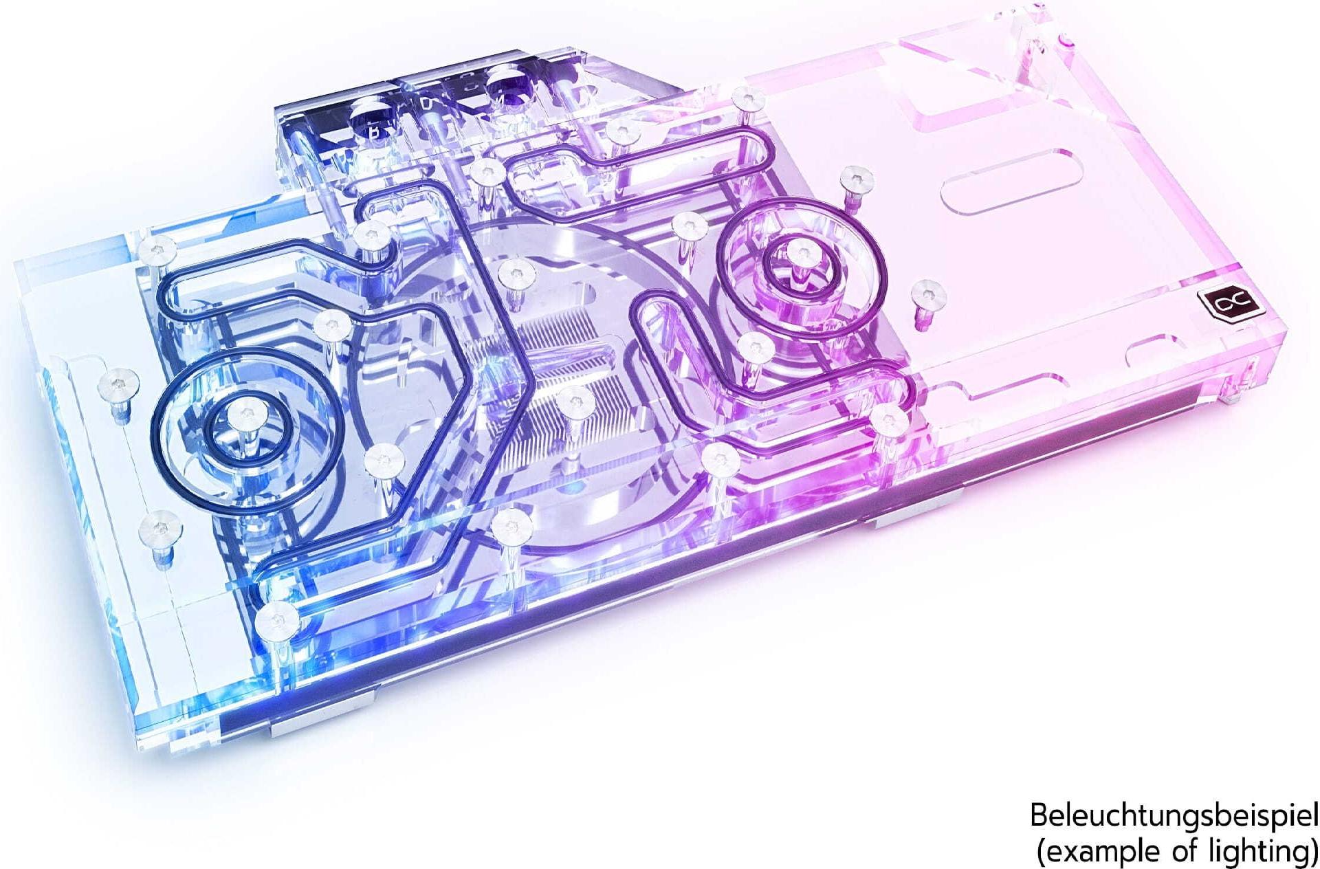 Alphacool Eisblock Aurora Acryl GPX-A Wasserblock für Radeon RX 6800/6800 XT/6900 XT Reference mit Backplate, Schwarz/Transparent