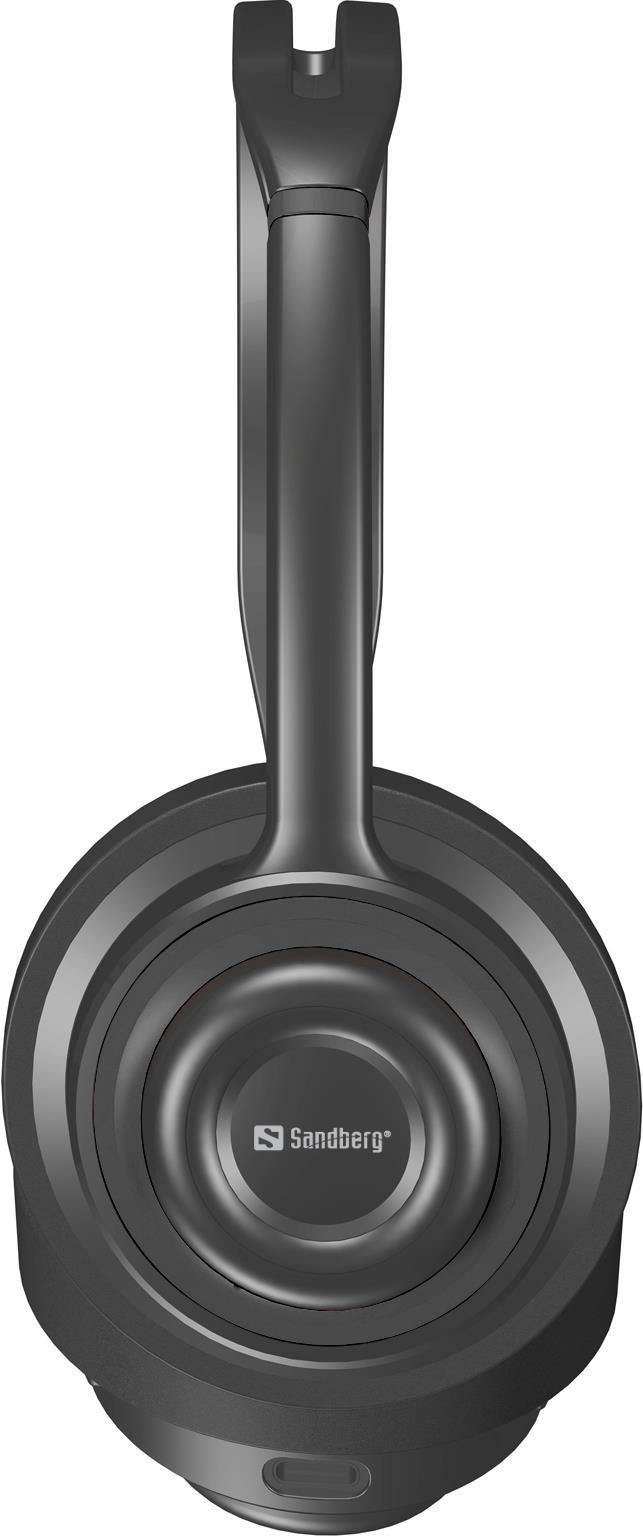 Sandberg Bluetooth Headset ANC+ENC Kopfhörer Kabellos Kopfband Musik/Alltag Schwarz (126-44)