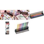 STABILO Fasermaler Pen 68, 10er Click Set Kunststoff-Federmäppchen und Tischset in Einem, ideal - 1 Stück (6810-7)