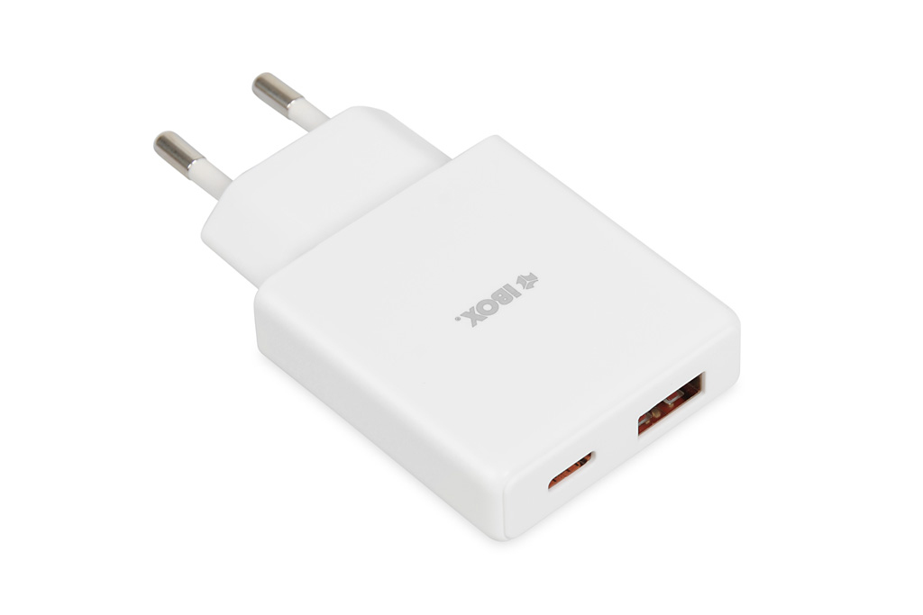 iBOX C-43 Slim GaN Netzladegerät 30 W Power Delivery USB-C USB-A Weiß