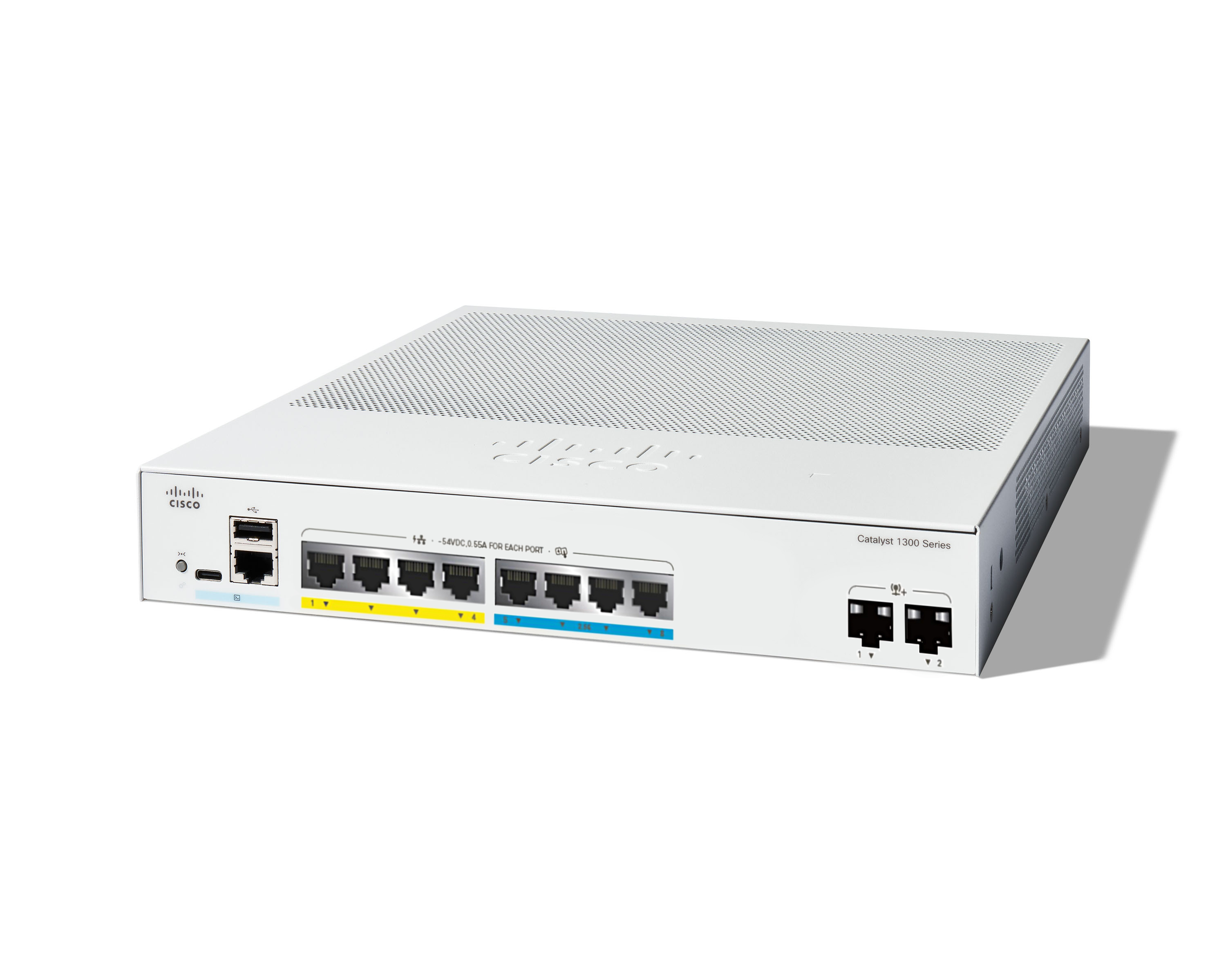 Cisco Catalyst 1300-8MGP-2X - L3 Managed Switch - 8 Ports - PoE+ - Grau