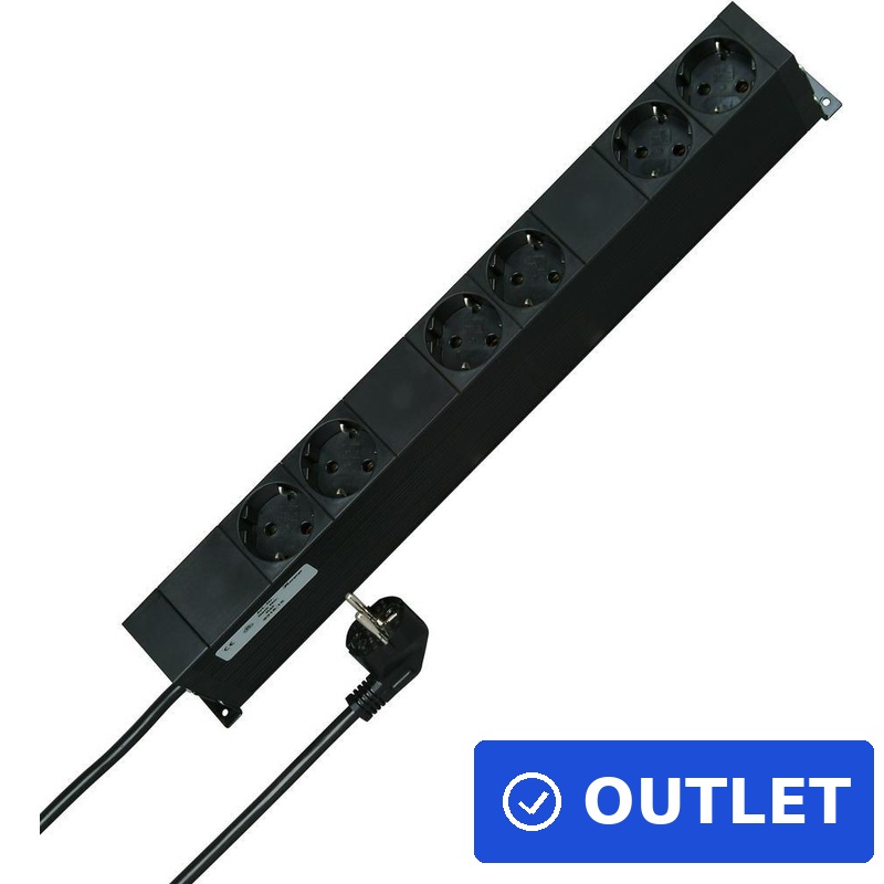Kopp Steckdosenleiste 48,30cm (19")  6fach Schwarz Schutzkontakt 931615016 (931615016) (B-Ware)