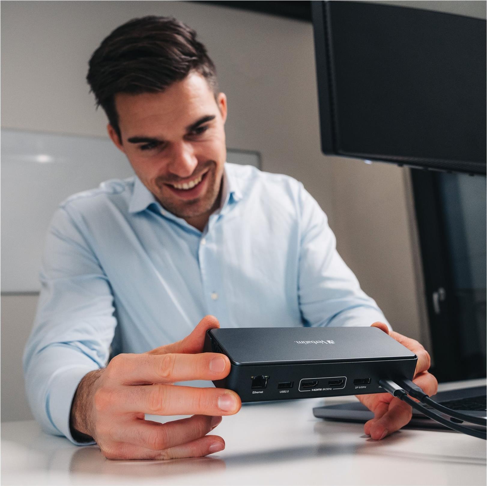 Verbatim Pro CDS-15S Dockingstation USB-C 100 W Schwarz, Grau