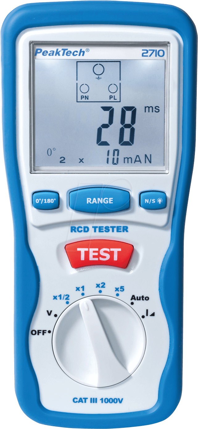 PEAKTECH 2710 - FI/ RCD-Tester, digital (P 2710)