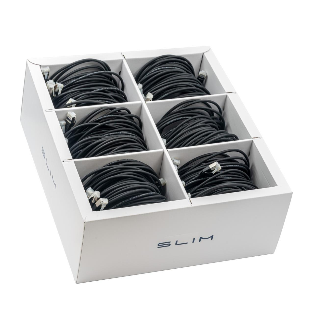 Wirewin SLIM Cat6a Patchkabel 1 m U/FTP LSZH RJ-45 10 Gbit/s Schwarz 90er-Pack