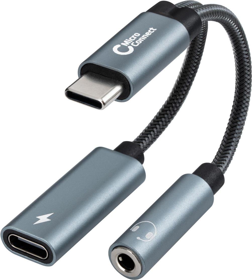 MicroConnect USB-C zu Kopfhöreranschluss / Ladeadapter (MC-USBC-AUDIOCF)