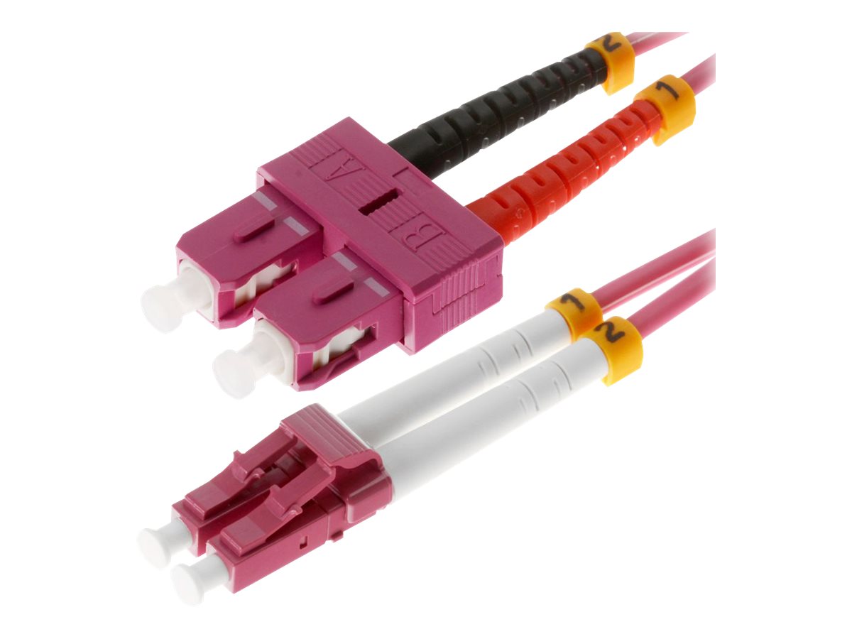Helos OM4 Glasfaser-Patchkabel LC/SC 5 m Erikaviolett