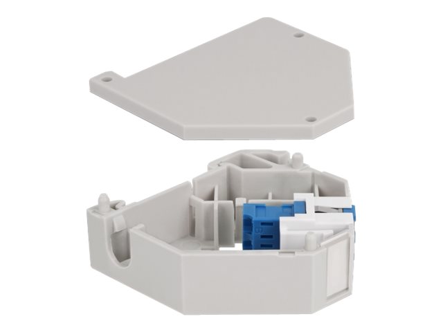 Delock Keystone Jack-DIN-Adapter für Schienenmontage LC x 2 Grau, Weiß, Blau
