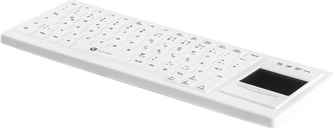 GETT CleanType Xtra Touch Protect Silikontastatur mit Touchpad IP68 Weiß
