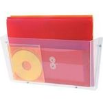 deflecto Wandprospekthalter "DocuPocket", DIN A4 quer aus starkem, bruchsicherem Kunststoff, glasklar, ideal - 1 Stück (63201)