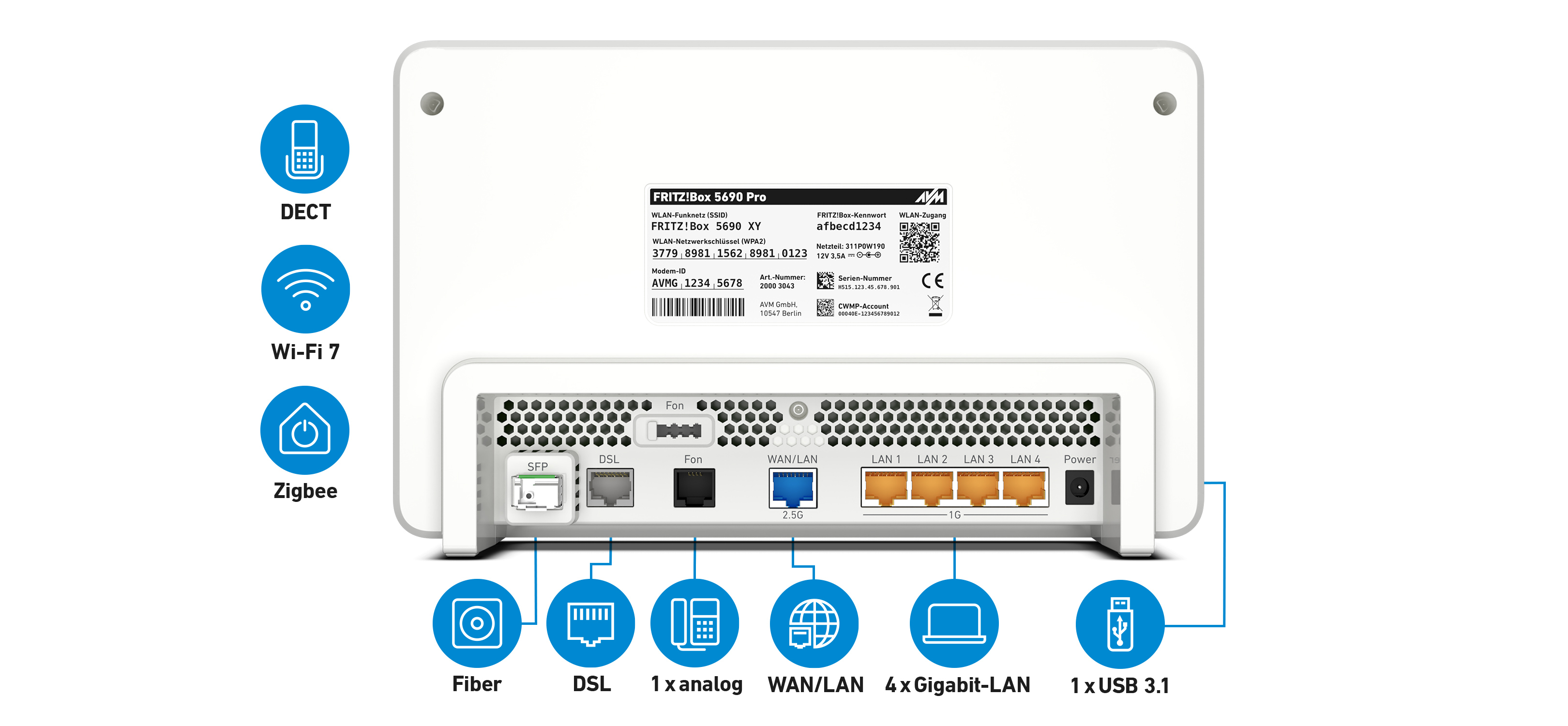 FRITZ!Box 5690 Pro Wi-Fi 7 WLAN-Router Weiß