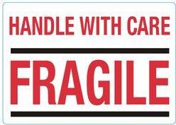 rillprint Hinweisetiketten "HANDLE WITH CARE / FRAGILE" permanent klebend, Farbe: weiß / rot, - 1 Stück (76850)