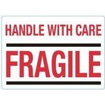 rillprint Hinweisetiketten "HANDLE WITH CARE / FRAGILE" permanent klebend, Farbe: weiß / rot, - 1 Stück (76850)