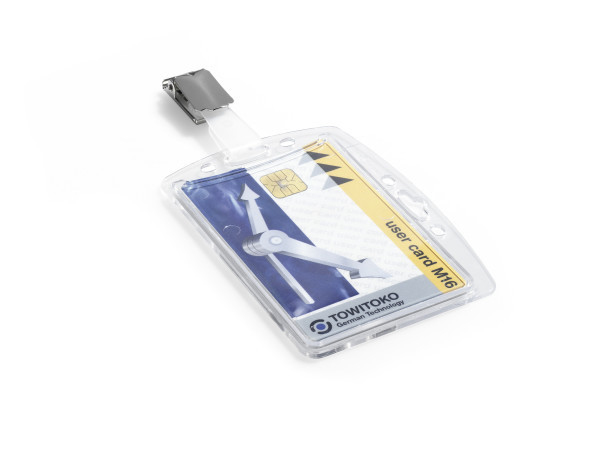 DURABLE HARTBOX Ausweishalter mit Clip Transparent 85 x 54 mm