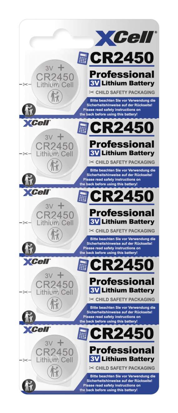 XCell Knopfzelle CR2450 3V 580mAh 5er Blister