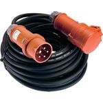AS Schwabe Strom Verlängerungskabel [ CEE-Stecker - CEE-Kupplung] 32 A Schwarz 25.00 m mit Phasenwender 60519 (60519)