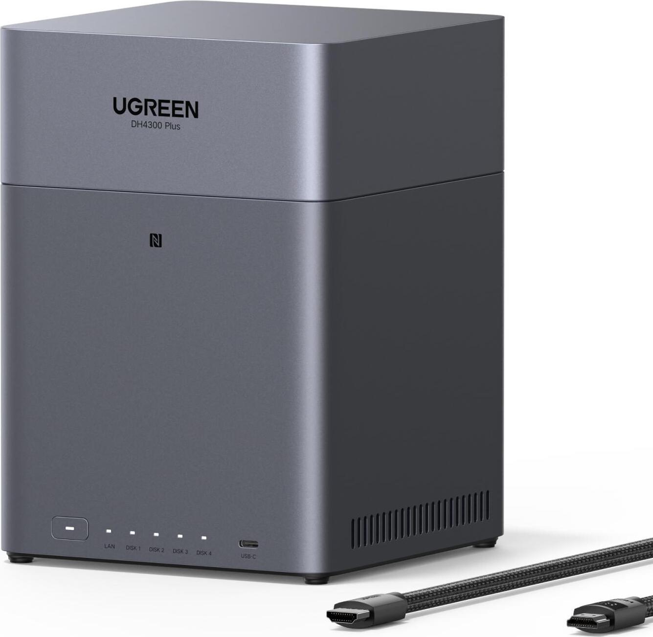 UGREEN NASync DH4300 Plus 4-Bay 120TB NAS 4/4, 1x 2.5GbE, 1x USB-C, 2x USB-A, 8GB RAM (85660)