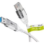 Goobay Ethernet-Kabel USB-A 3.0 auf RJ45 Slim 7.5 m - verbindet Router Modem oder (74382)