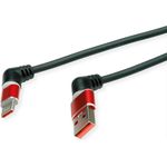 ROLINE USB 2.0 Kabel, Typ-C - Typ-A, ST/ST, 360° Rotation, schwarz / rot, 1 m (11.02.8345)