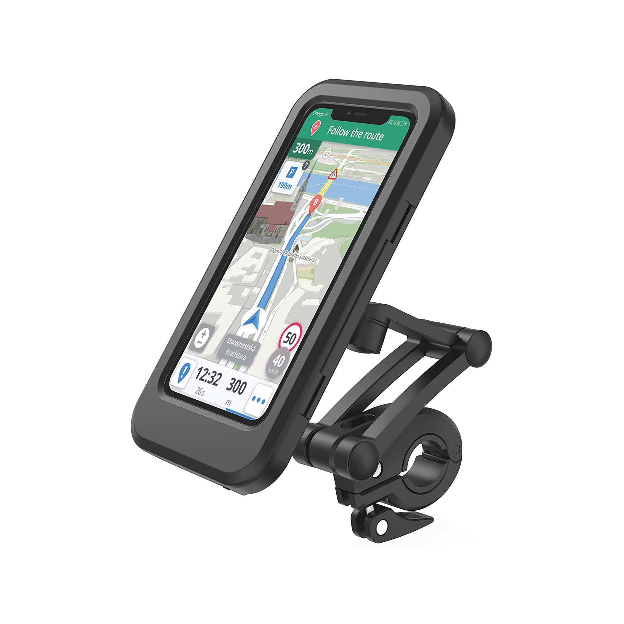 RealPower TourProtect Smartphone-Halterung für Fahrrad und E-Bike bis 6,7" Schwarz