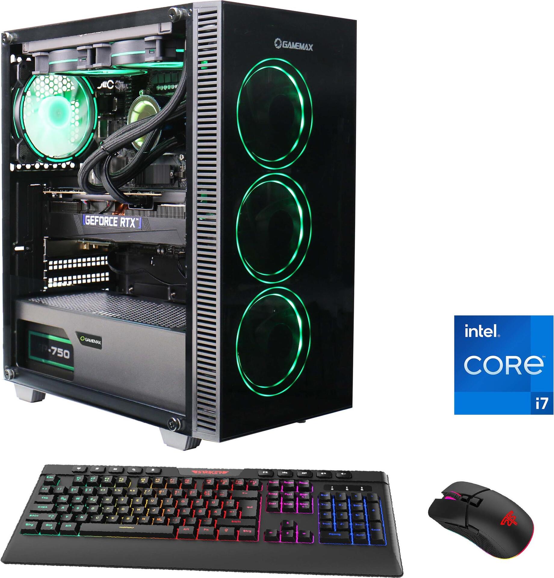 Hyrican Gamemax Draco XD 6988 Intel® Core™ i7 i7-13700F 16 GB DDR4-SDRAM 1 TB SSD NVIDIA GeForce RTX 4070 Windows 11 Home Midi Tower PC Schwarz (PCK06988)