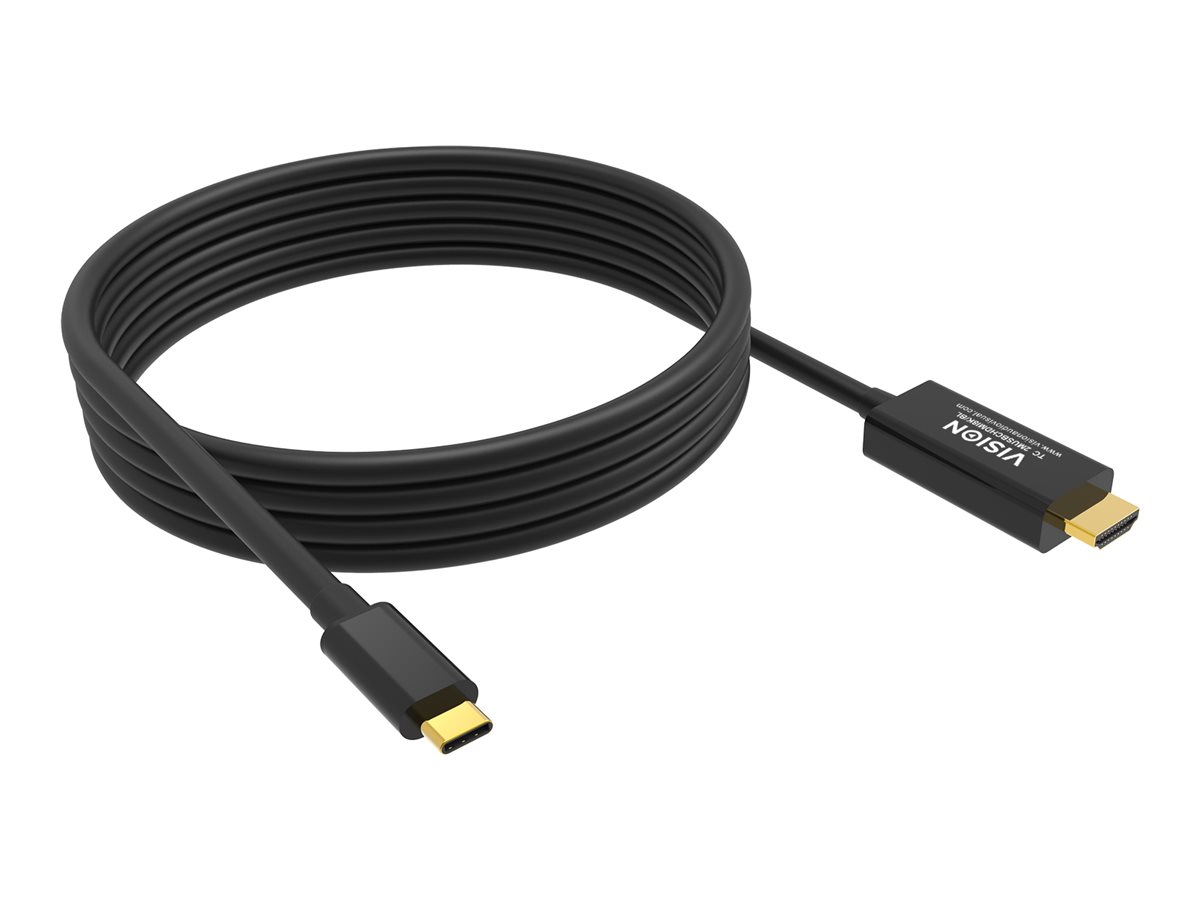 Vision USB-C zu HDMI Adapterkabel 8K 60 Hz 48 Gbps 2 m Schwarz