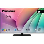 Panasonic TV-55W80AEZ, W80 Serie 55 Zoll 4K Ultra HD LED Smart TV, 2024, Fire TV, Dolby Vision & Atmos, Game Mode Plus, Alexa Sprachsteuerung, Airplay, Schwarz [Energieklasse E] (TV-55W80AEZ)