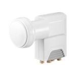 Wentronic Goobay Universal Quad LNB, Weiß-Grau - digitaler SAT-LNB (DVB-S2) für 4 Teilnehmer (4K/HDTV/3D Empfang) (67272)