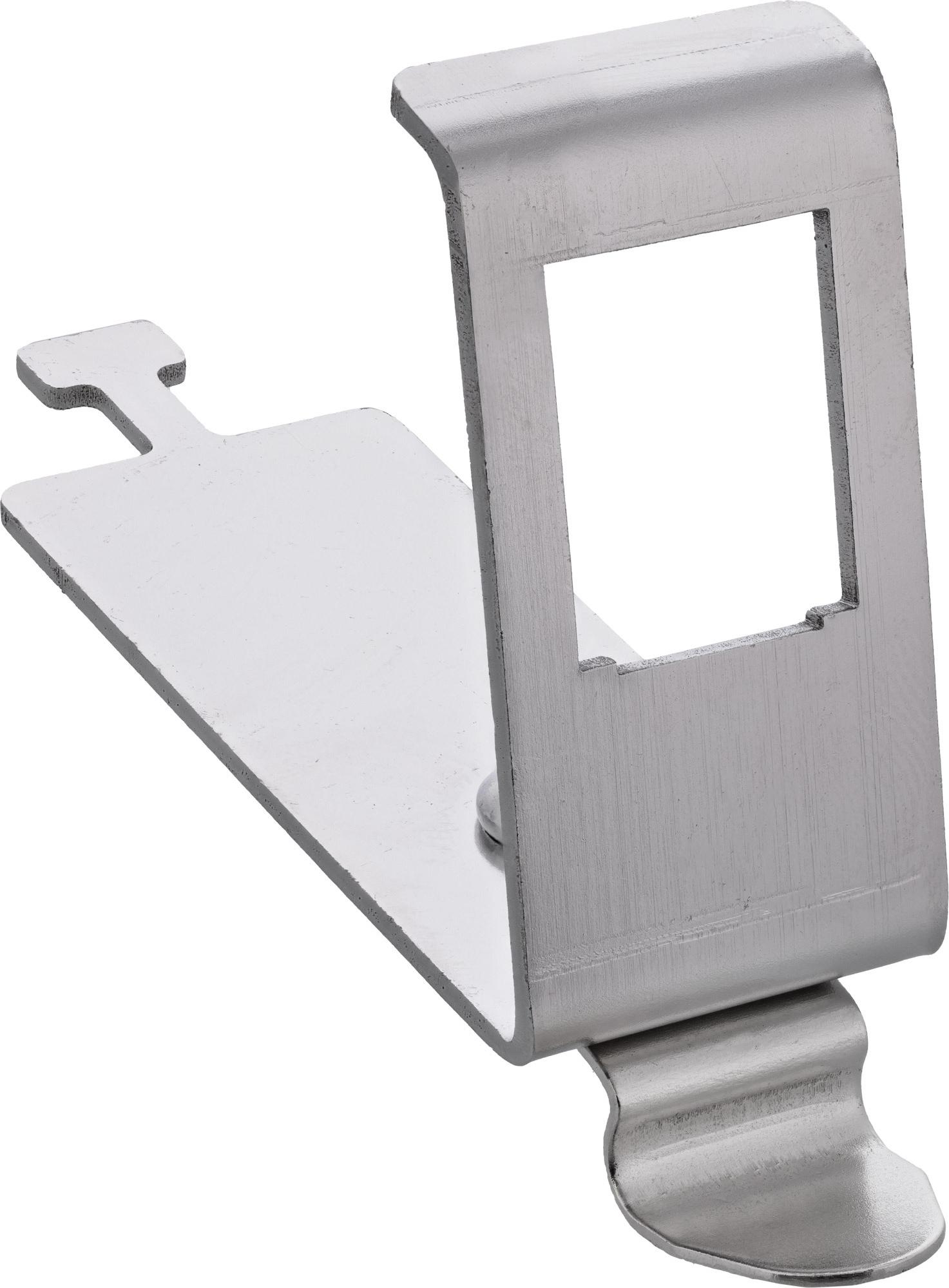 InLine® Keystone SNAP-In Metall-Modulhalter, 1-fach für Hutschiene, mit Lasche (76203L)