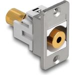 Delock Panel Mount Klinkenbuchse 3.5mm 4 Pin zu 4 vergoldet silber (90884)