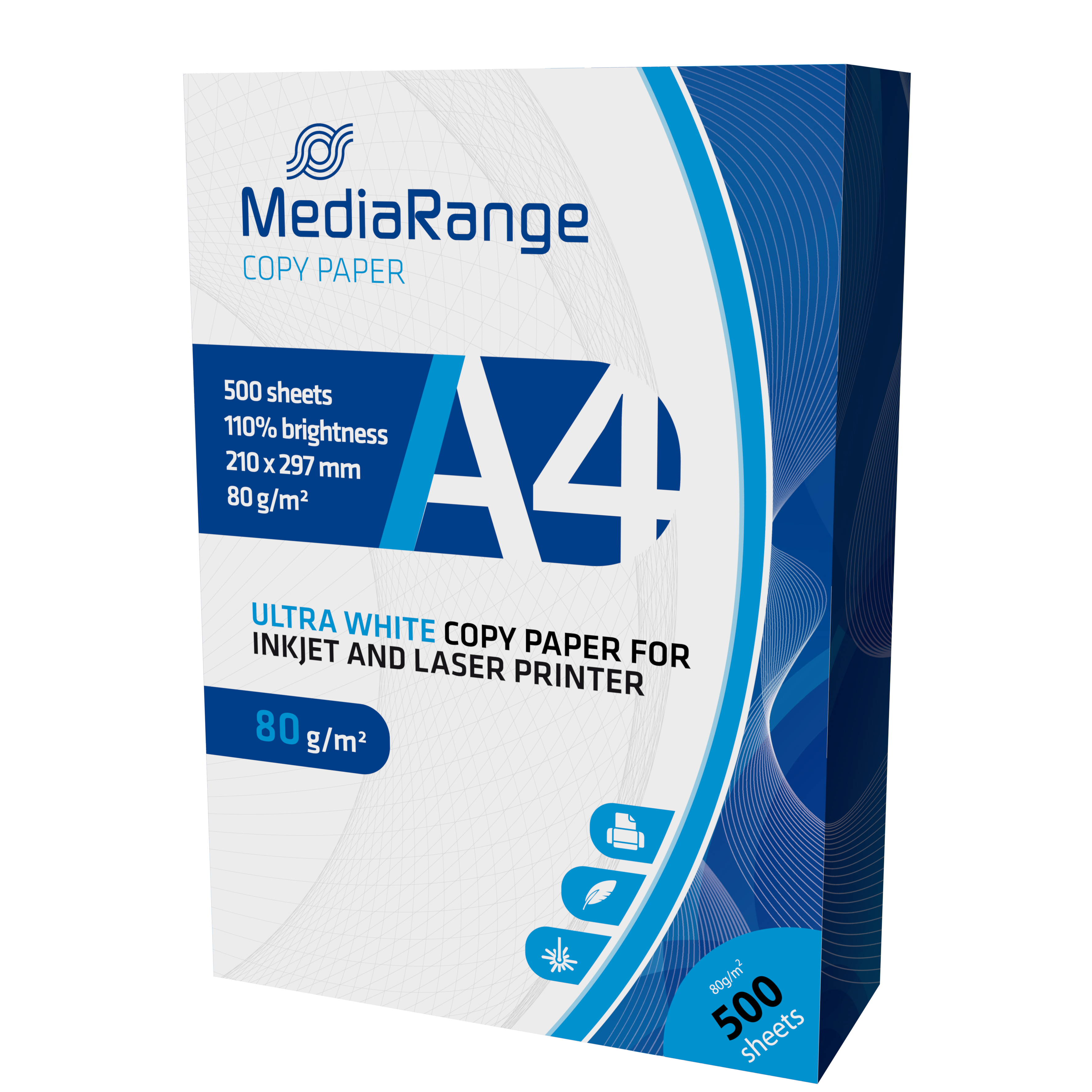 MediaRange Kopierpapier DIN A4 80 g/m² 500 Blatt Hochweiß