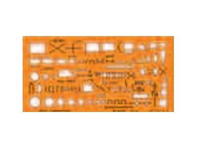 STANDARDGRAPH Zeichenschablone NATO Truppenzeichen 8355 200x100 mm Durchsichtig Orange