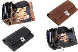 Alassio Kellnerbörse, aus Hunter-Leder, braun 6 Scheinfächer, Münzfach, Reißverschlussfach, - 1 Stück (42194)