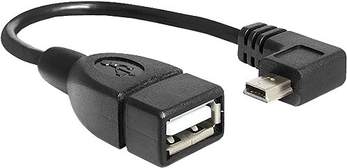 USB-Kabel Delock USB2.0 Typ A -> mini B gewink. Bu/St OTG