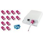 LogiLink LWL Kupplung-Set, 2x LC Duplex, ohne Flansch violett (OM4), 2x LC Duplex Kupplung, SC-Simplex Ausbruch, - 1 Stück (FA03LC9)