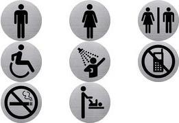 helit Piktogramm "Rauchen verboten", Durchmesser: 115 m selbstklebend, aus Edelstahl mit schwarzem Aufdruck, - 1 Stück (H6271500)