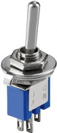 Wentronic Goobay Kippschalter Subminiatur, Blau - 1x UM, 3 Pins, blaues Gehäuse (10014)