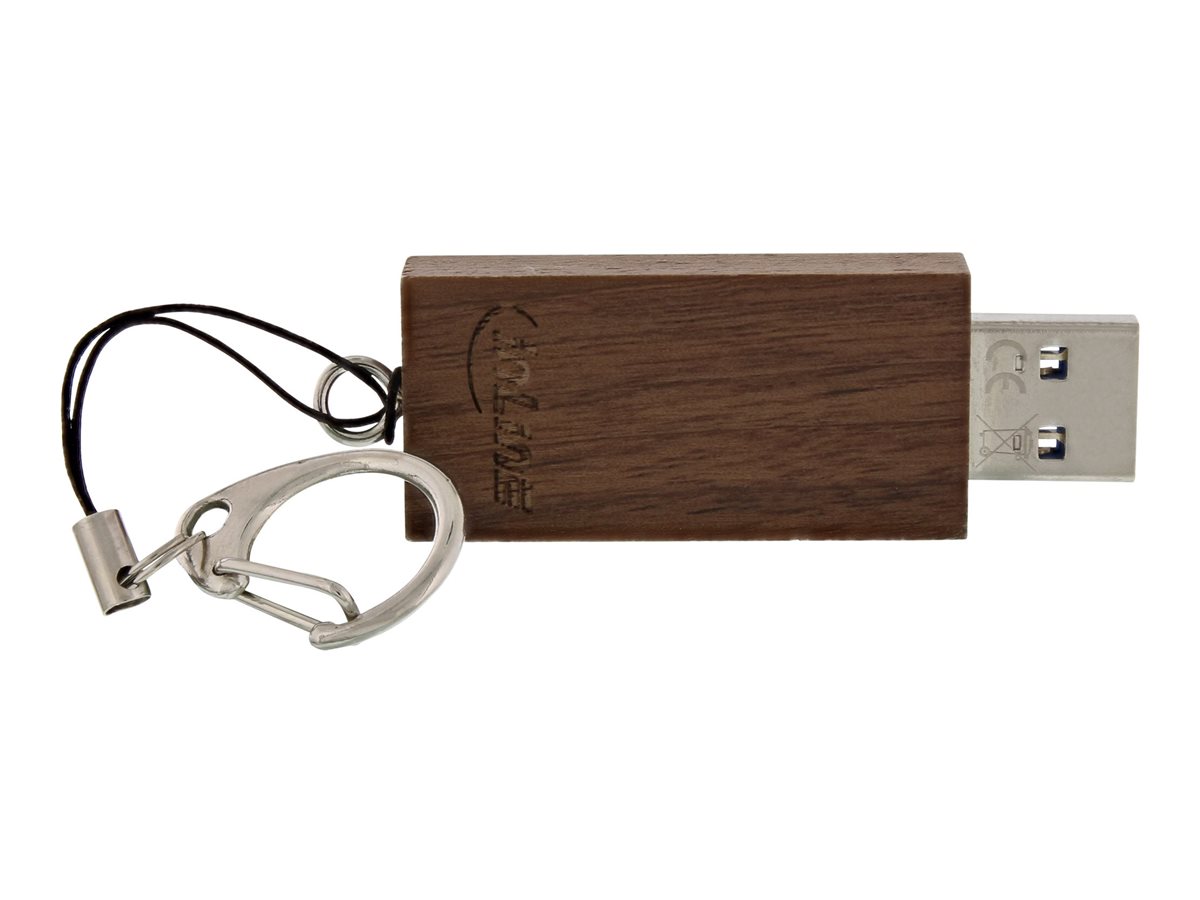 InLine woodstick USB 3.0 64 GB USB-Stick Walnussholz
