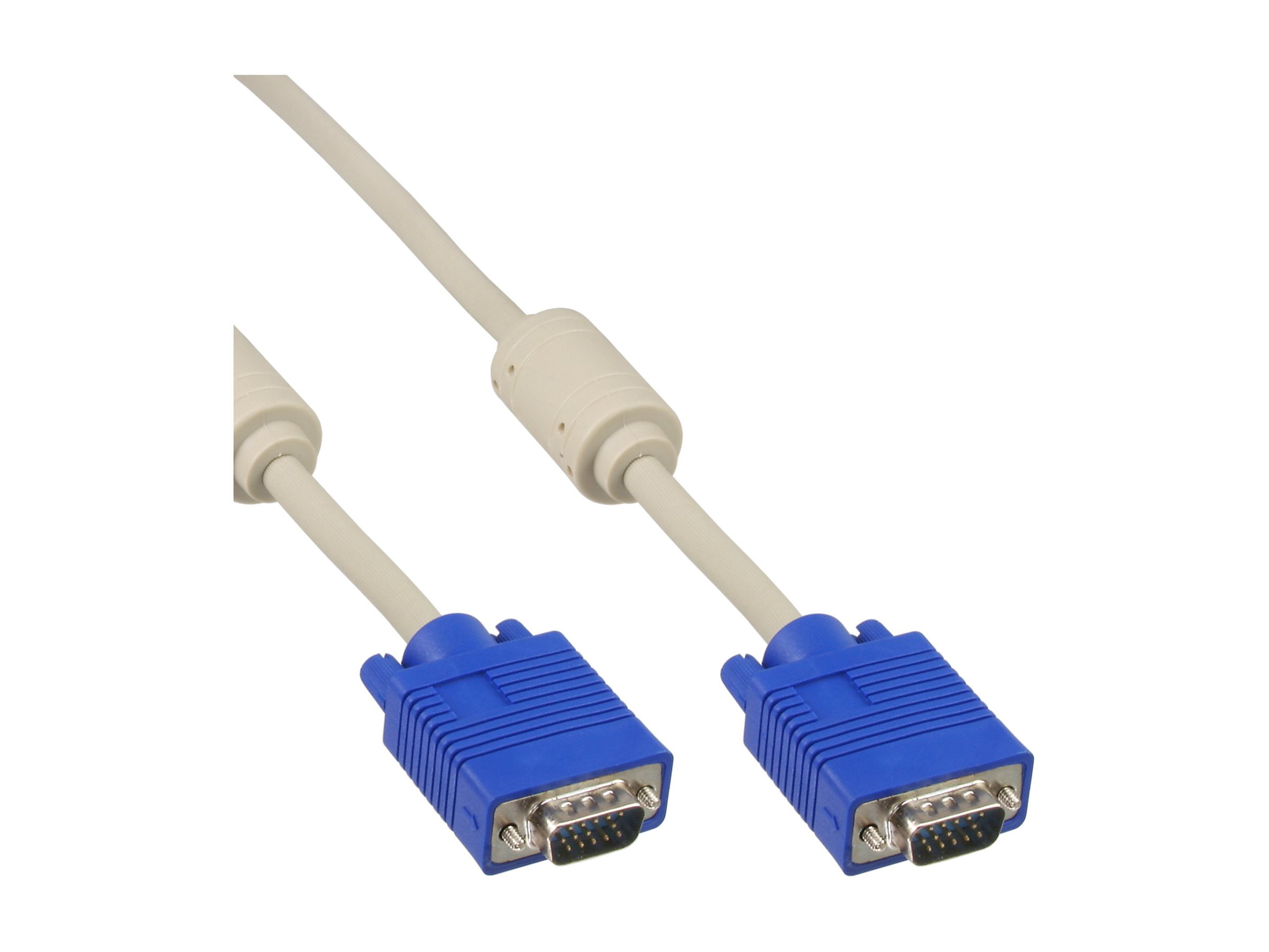 InLine VGA-Kabel, HD-15 Stecker/Stecker ohne Pin 9, 0,5 m, Beige