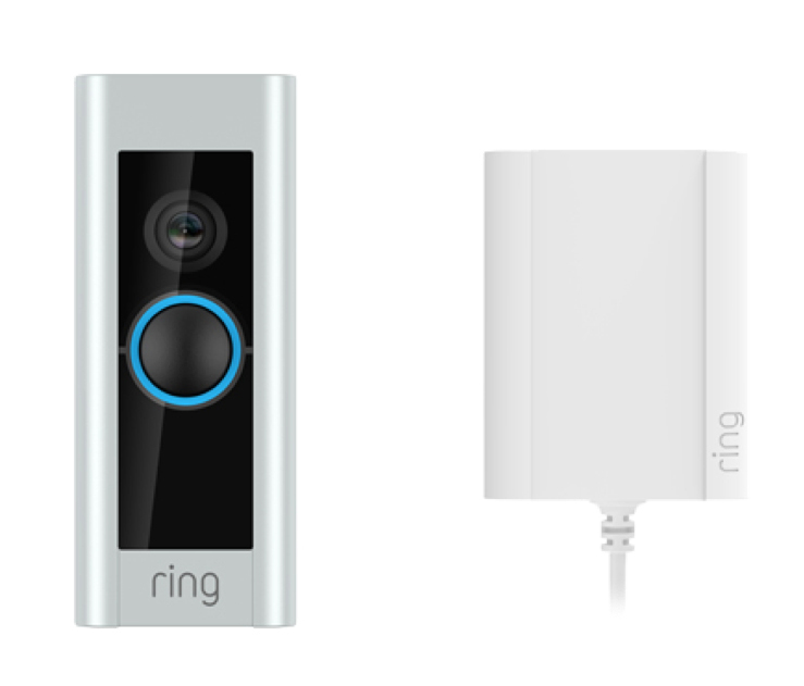 Ring Video Doorbell Pro 2 Plug-in WLAN Videotürklingel mit Plug-in-Adapter Nickel