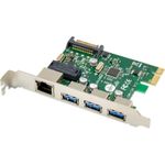 InLine Combokarte Gigabit Netzwerk und USB 3.2 Gen.1 1x RJ45 3x USB-A (51125R)