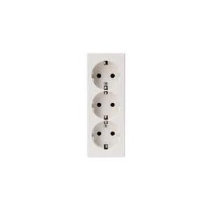 Kopp 3fach Schutzkontakt-Steckdose Aufputz-Standard Arktis-Weiß 100502000 (100502000)