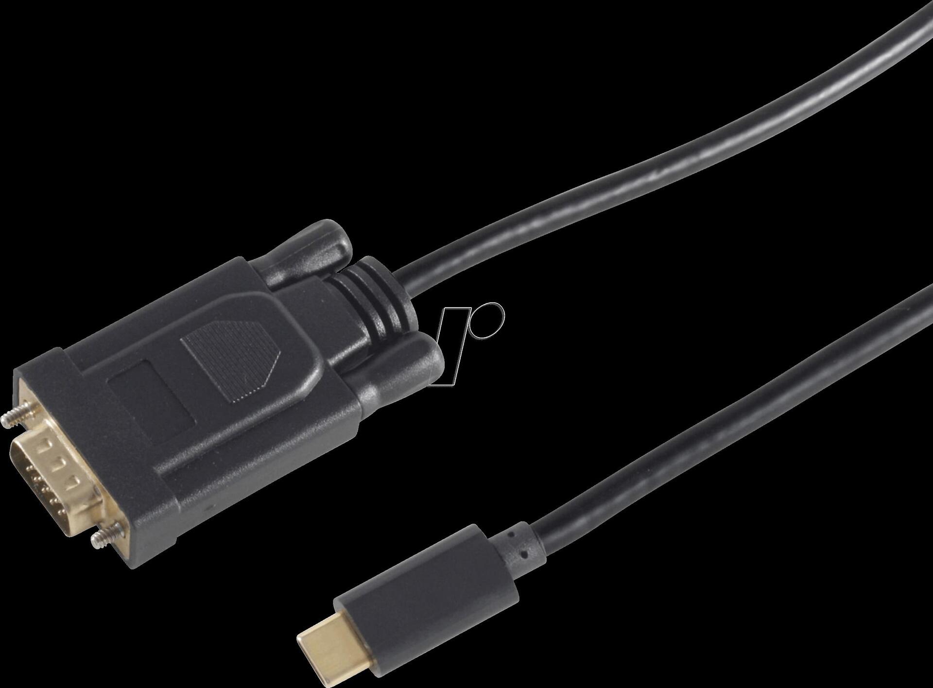 shiverpeaks BS10-59185 Videokabel-Adapter 1,8 m USB Typ-C VGA (D-Sub) Schwarz (BS10-59185)