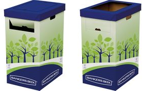 Fellowes BANKERS BOX Recycling-Behälter, groß, grün/blau aus 100% recyceltem Karton, FSC-zertifiziert, manueller - 2 Stück (8049202)