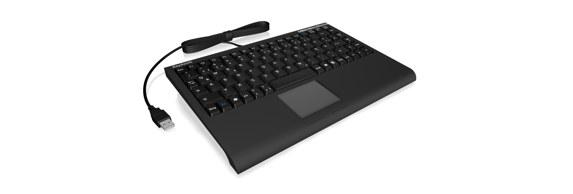 KeySonic ACK-540 U+ Mini Tastatur USB QWERTZ Schwarz