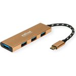 ROLINE GOLD USB 3.2 Gen 1 Hub, 4fach, Typ C Anschlusskabel (14.02.5049)