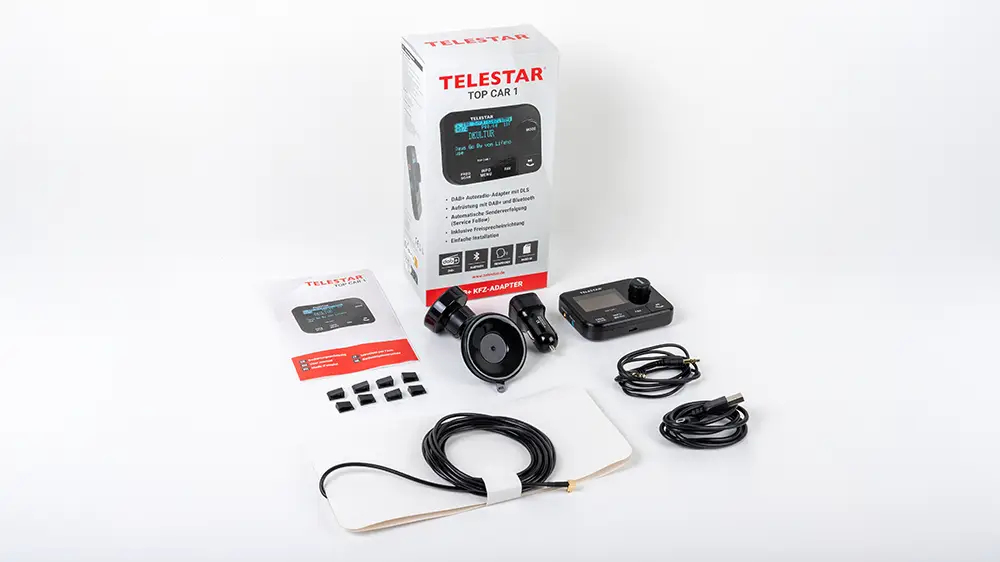 Telestar TOP CAR 1 DAB+ Empfänger mit Freisprechfunktion und Saugnapfhalterung, Schwarz
